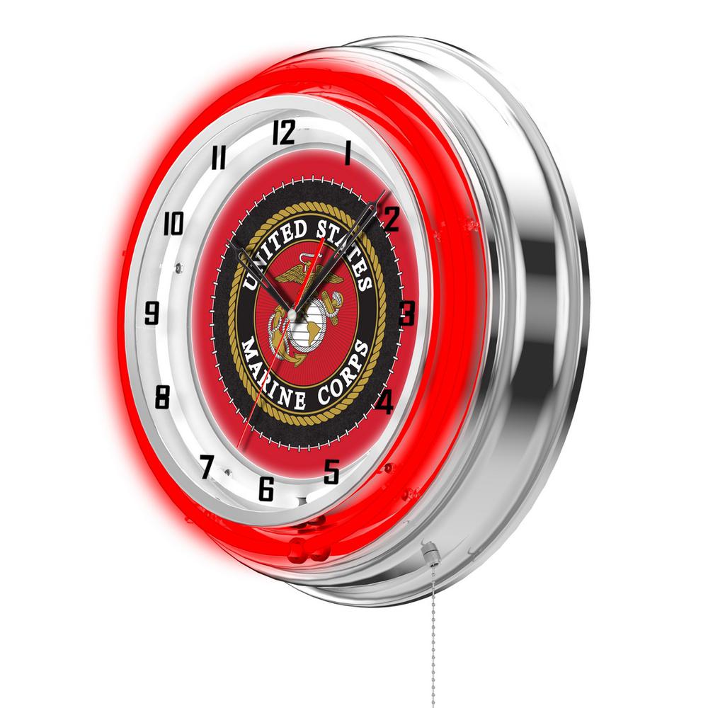 U.S. Marines 19" Neon Clock. Picture 2