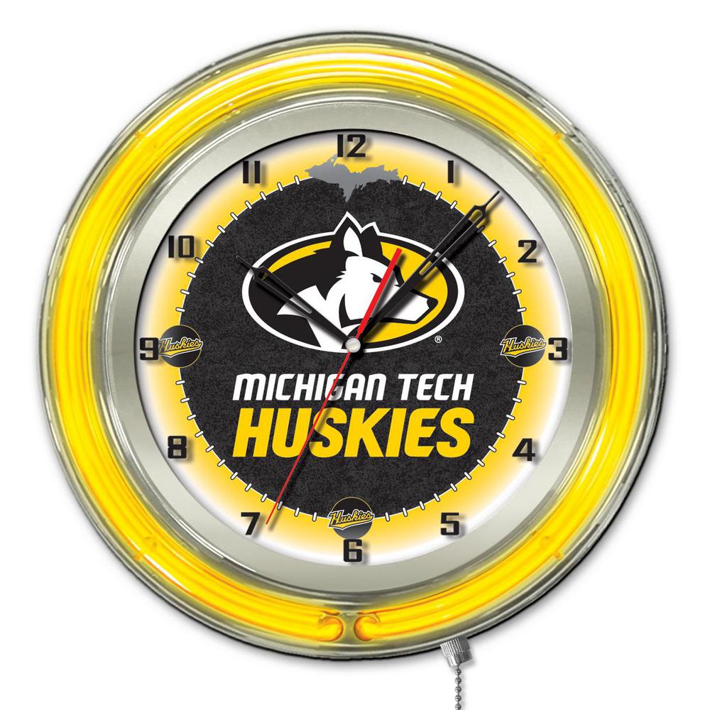 Michigan Tech 19" Neon Clock. Picture 1