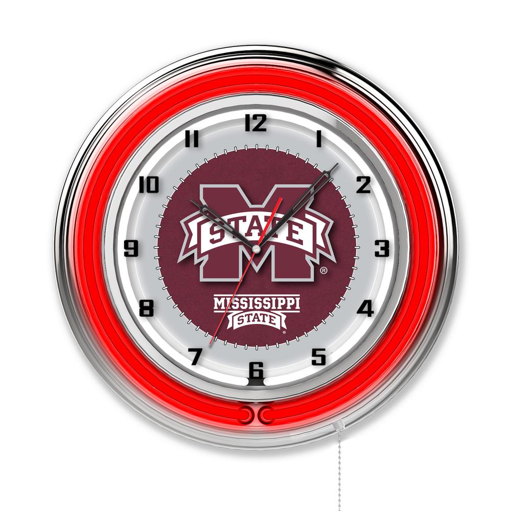 Mississippi State 19" Neon Clock. Picture 1