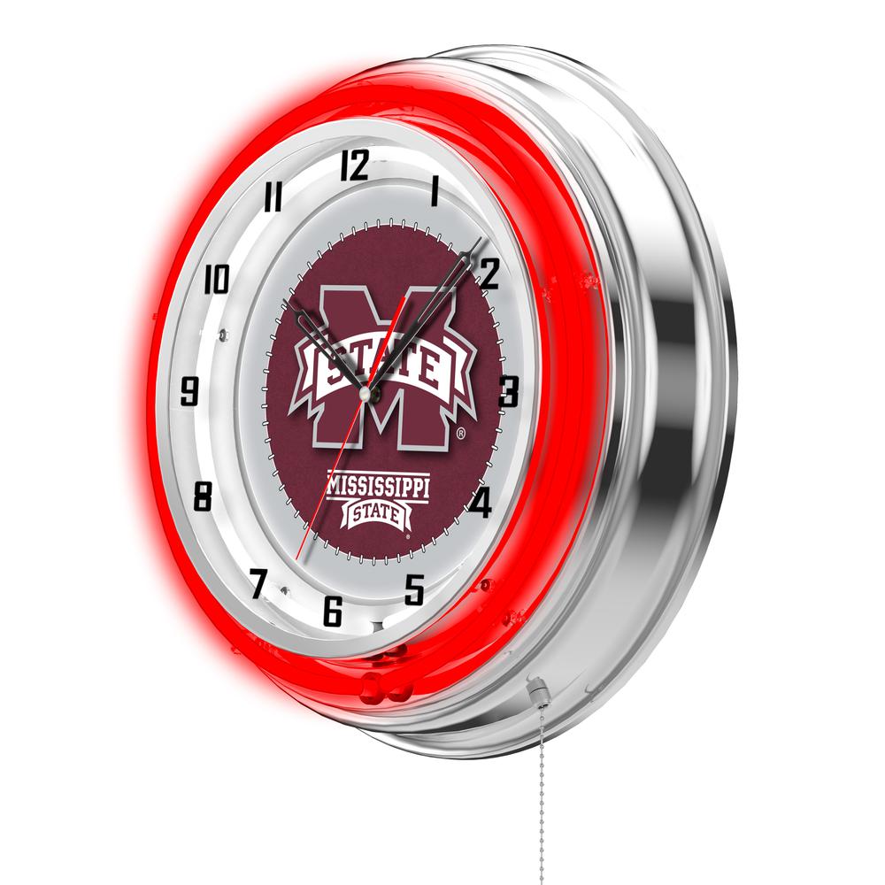 Mississippi State 19" Neon Clock. Picture 2