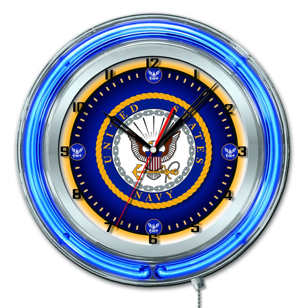 U.S. Navy 19" Neon Clock. Picture 1