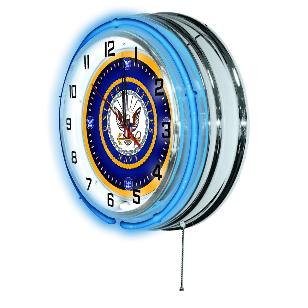 U.S. Navy 19" Neon Clock. Picture 2