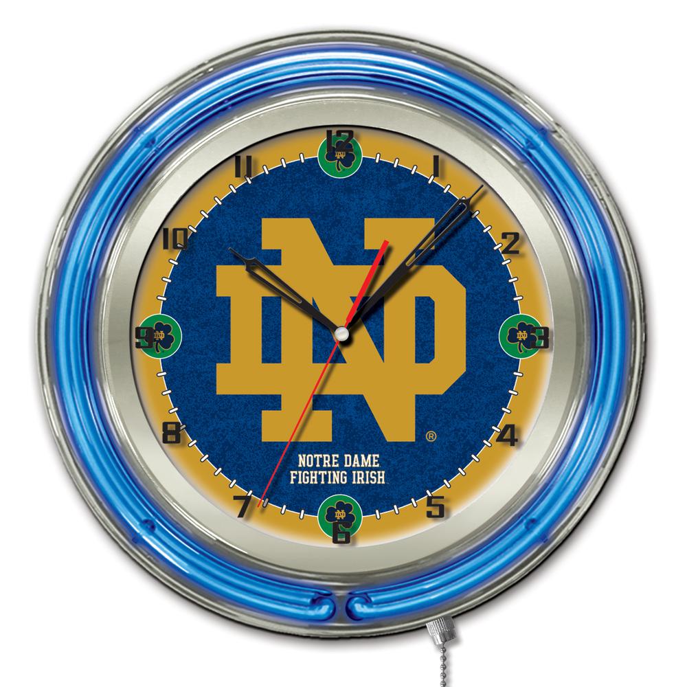 Notre Dame (ND) 19" Neon Clock. Picture 1