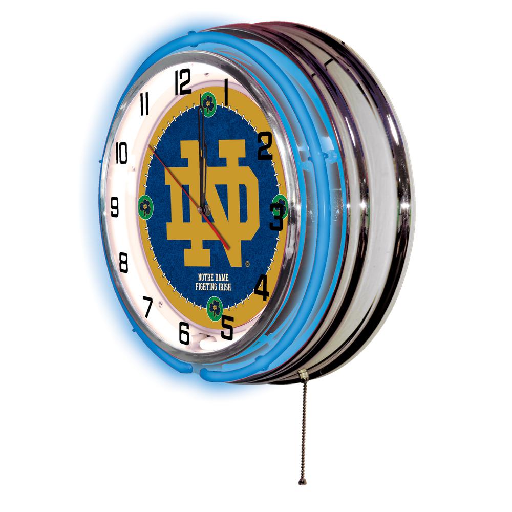 Notre Dame (ND) 19" Neon Clock. Picture 2