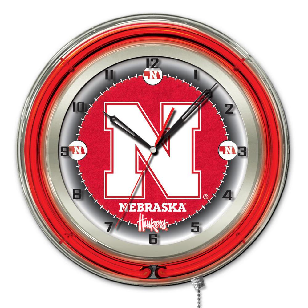 Nebraska 19" Neon Clock. Picture 1