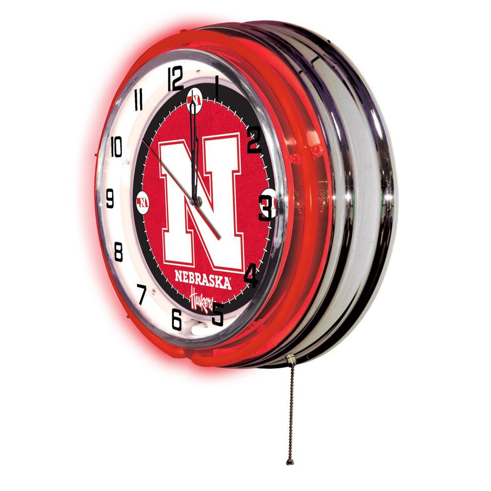 Nebraska 19" Neon Clock. Picture 2