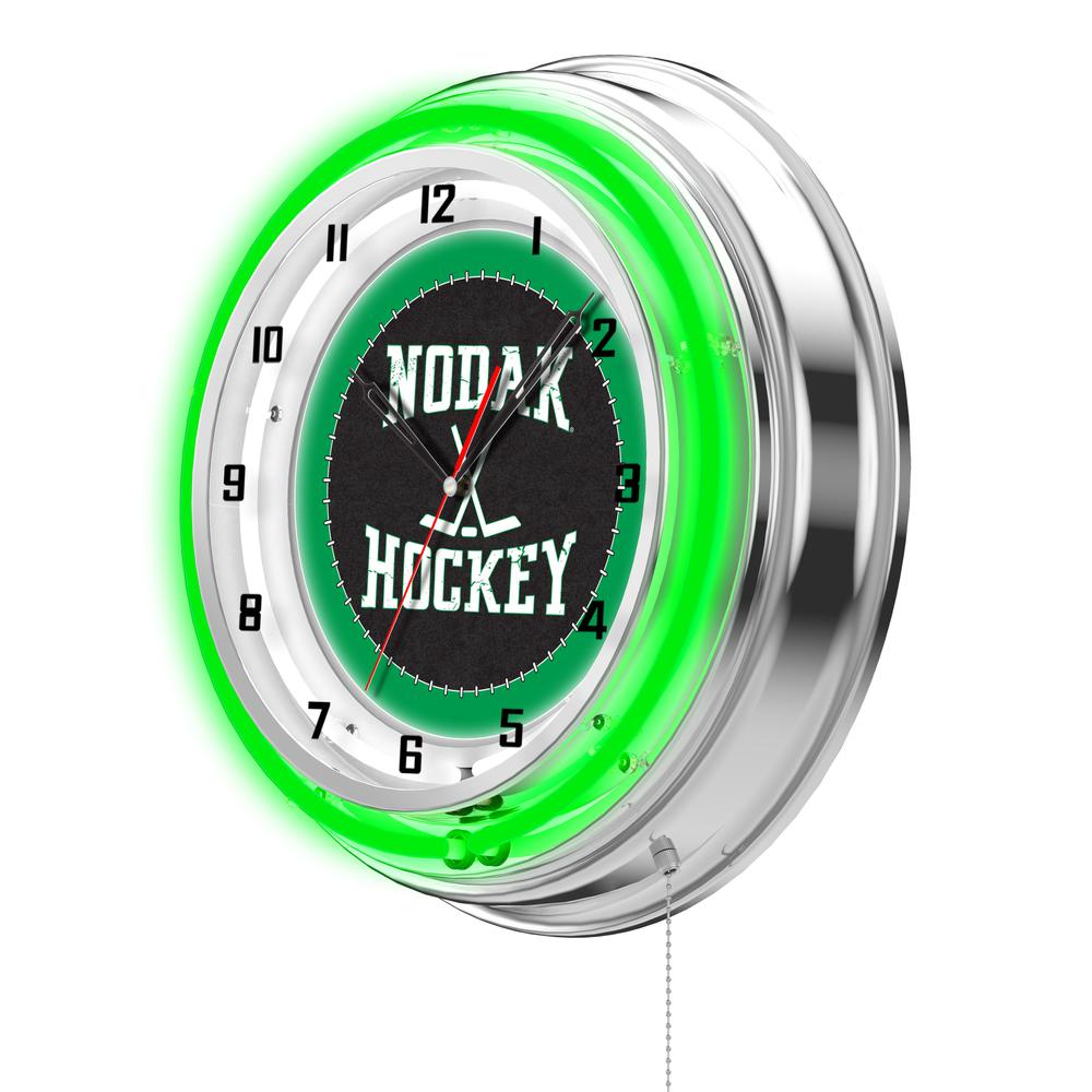 North Dakota Hockey 19" Neon Clock. Picture 2