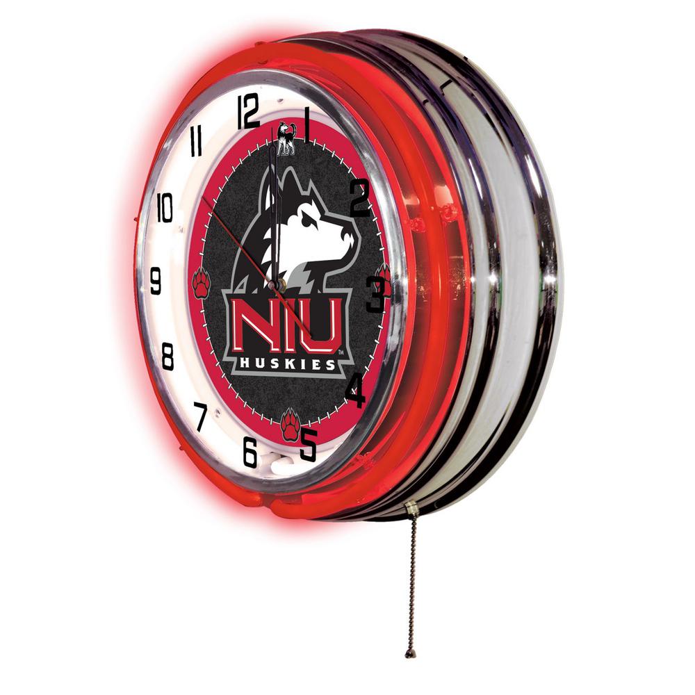 Northern Illinois 19" Neon Clock. Picture 2