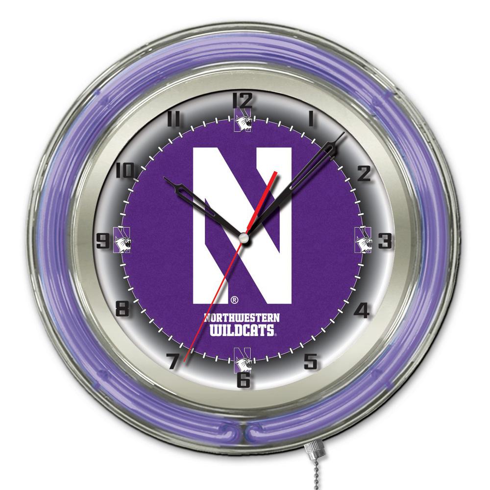 Northwestern 19" Neon Clock. Picture 1