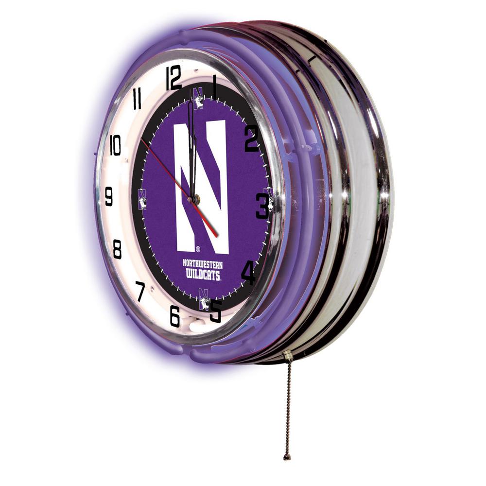 Northwestern 19" Neon Clock. Picture 2