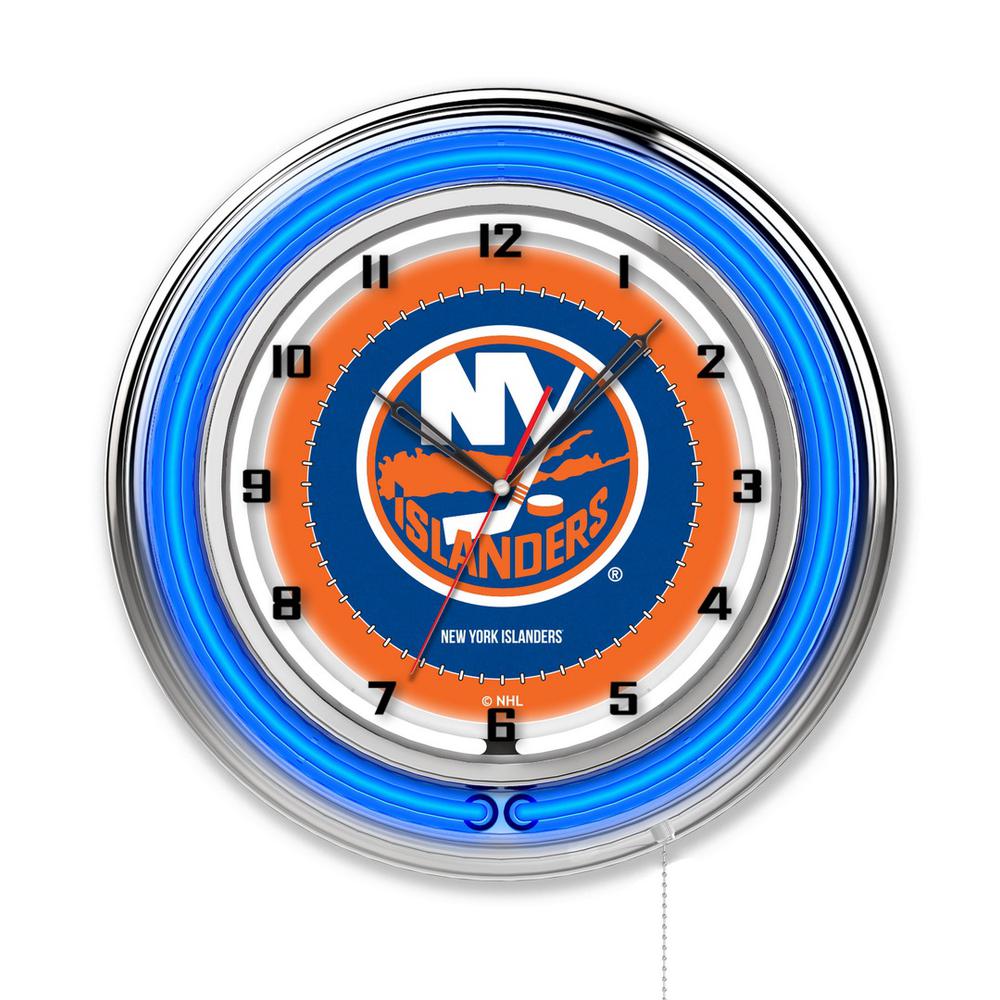 New York Islanders 19" Neon Clock. Picture 1