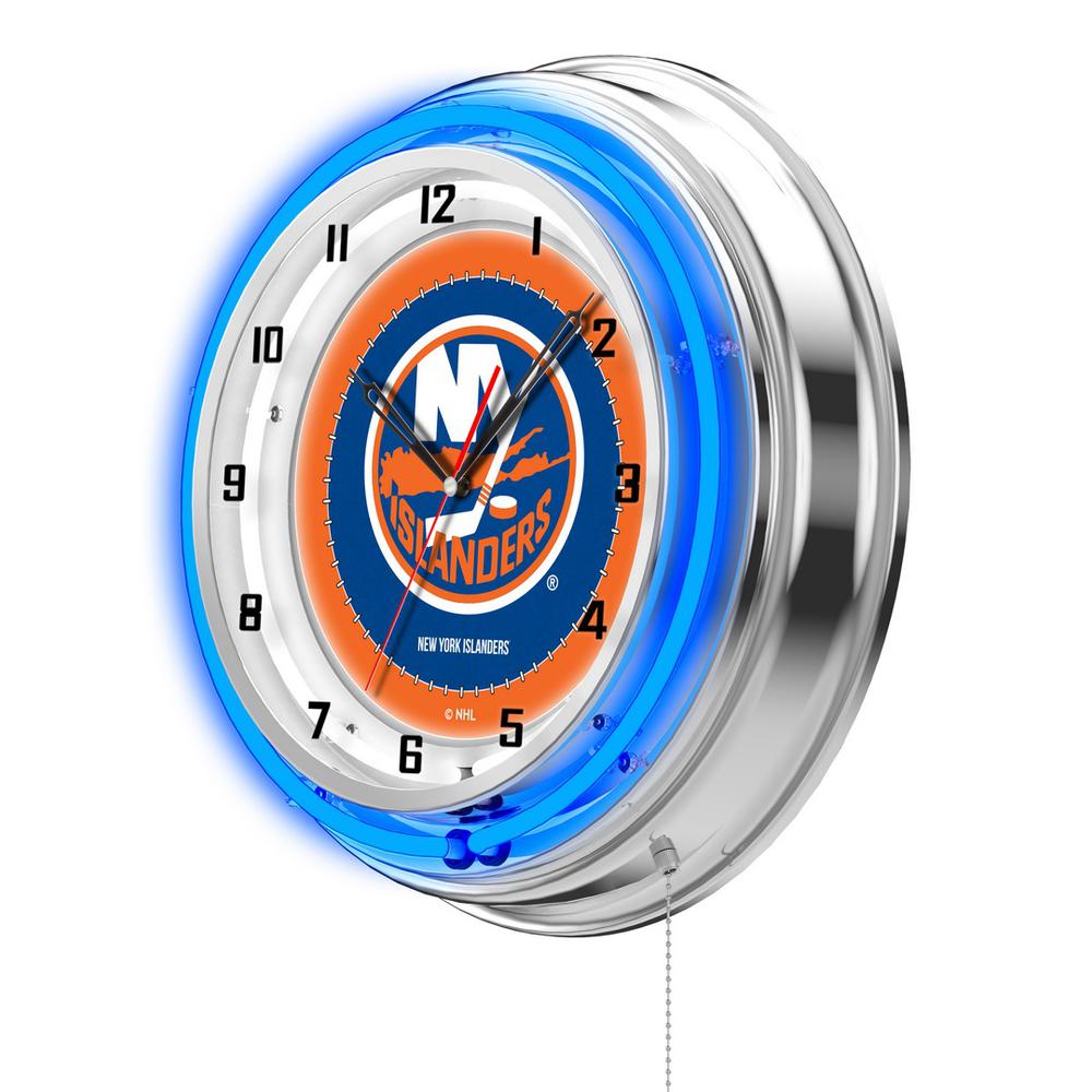 New York Islanders 19" Neon Clock. Picture 2