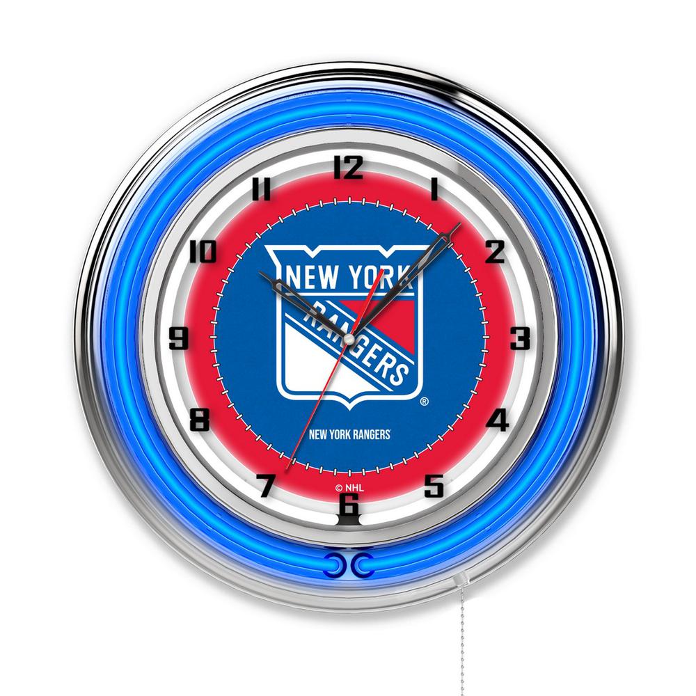 New York Rangers 19" Neon Clock. Picture 1