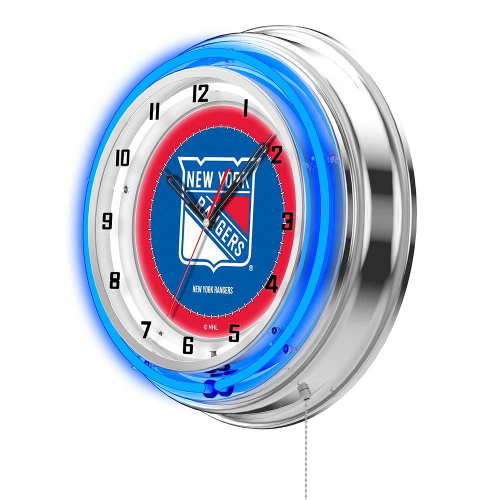 New York Rangers 19" Neon Clock. Picture 2