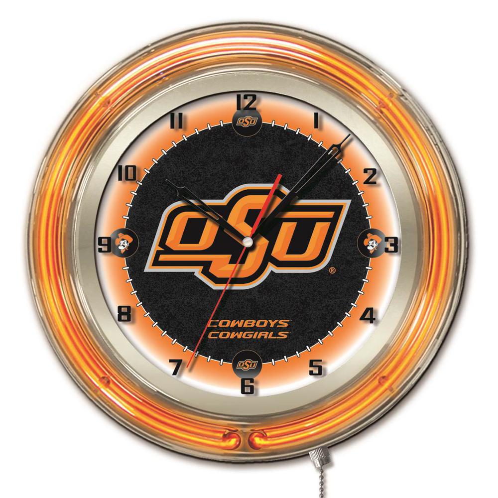 Oklahoma State 19" Neon Clock. Picture 1