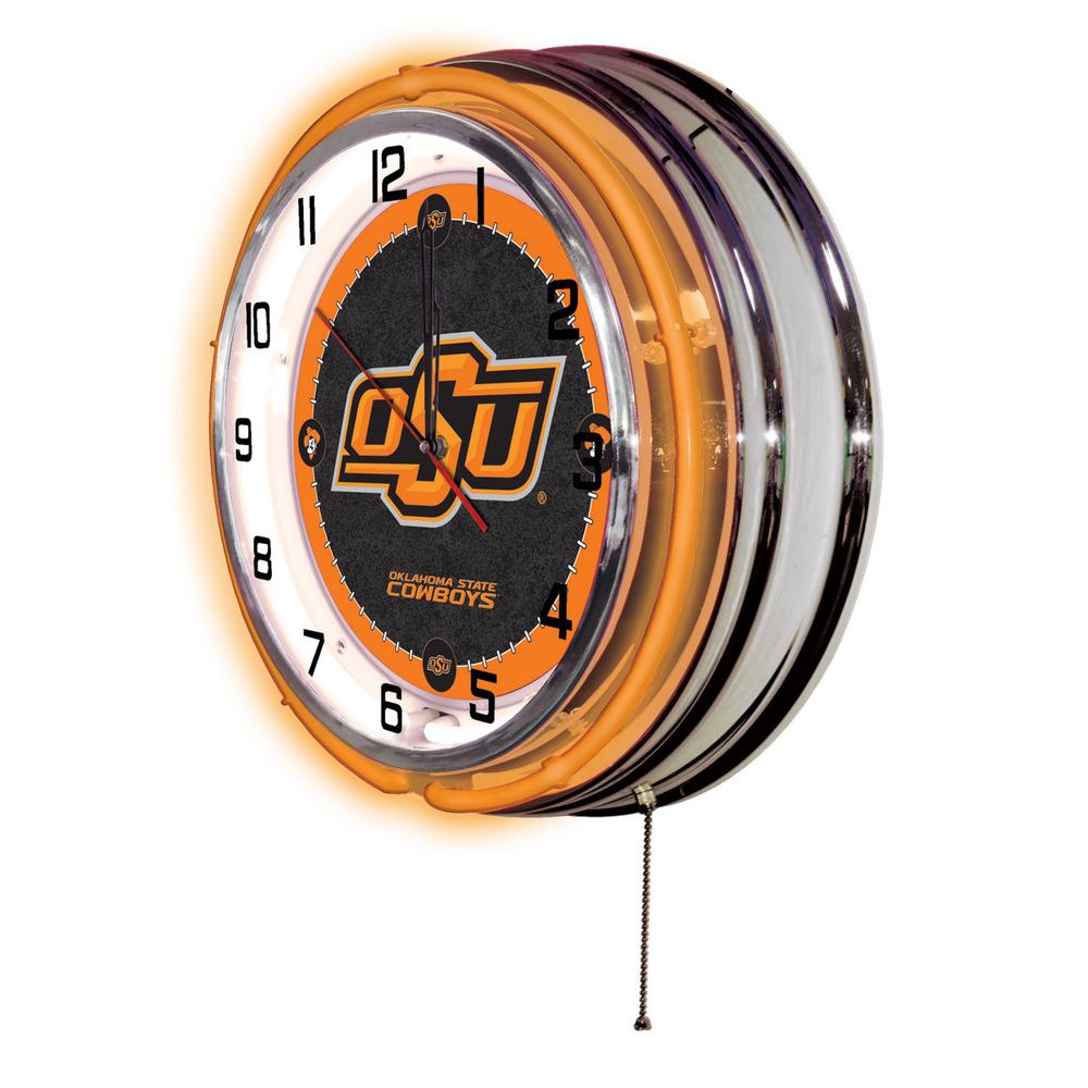 Oklahoma State 19" Neon Clock. Picture 2