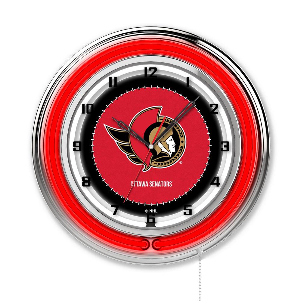Ottawa Senators 19" Neon Clock. Picture 1