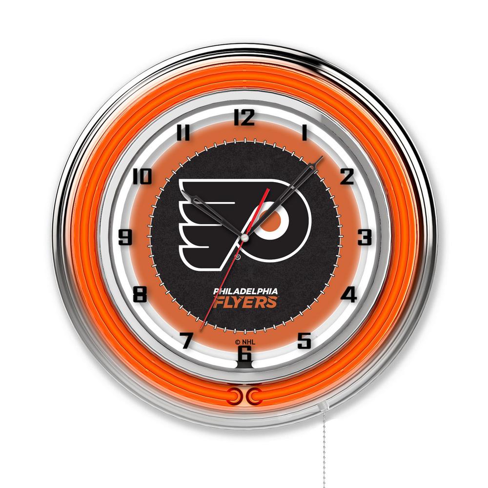 Philadelphia Flyers 19" Neon Clock. Picture 1