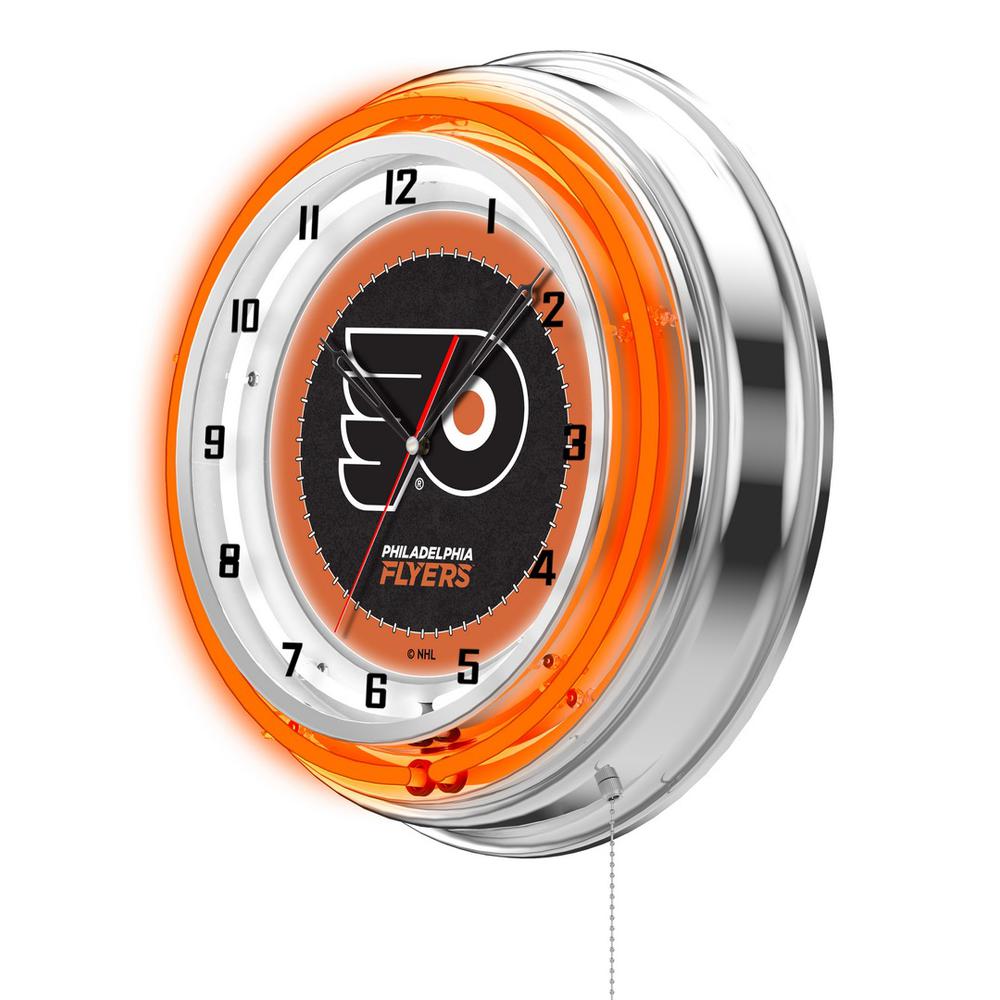 Philadelphia Flyers 19" Neon Clock. Picture 2