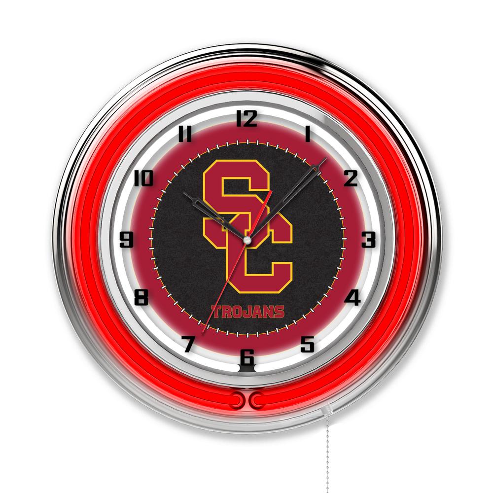 USC Trojans 19" Neon Clock. Picture 1