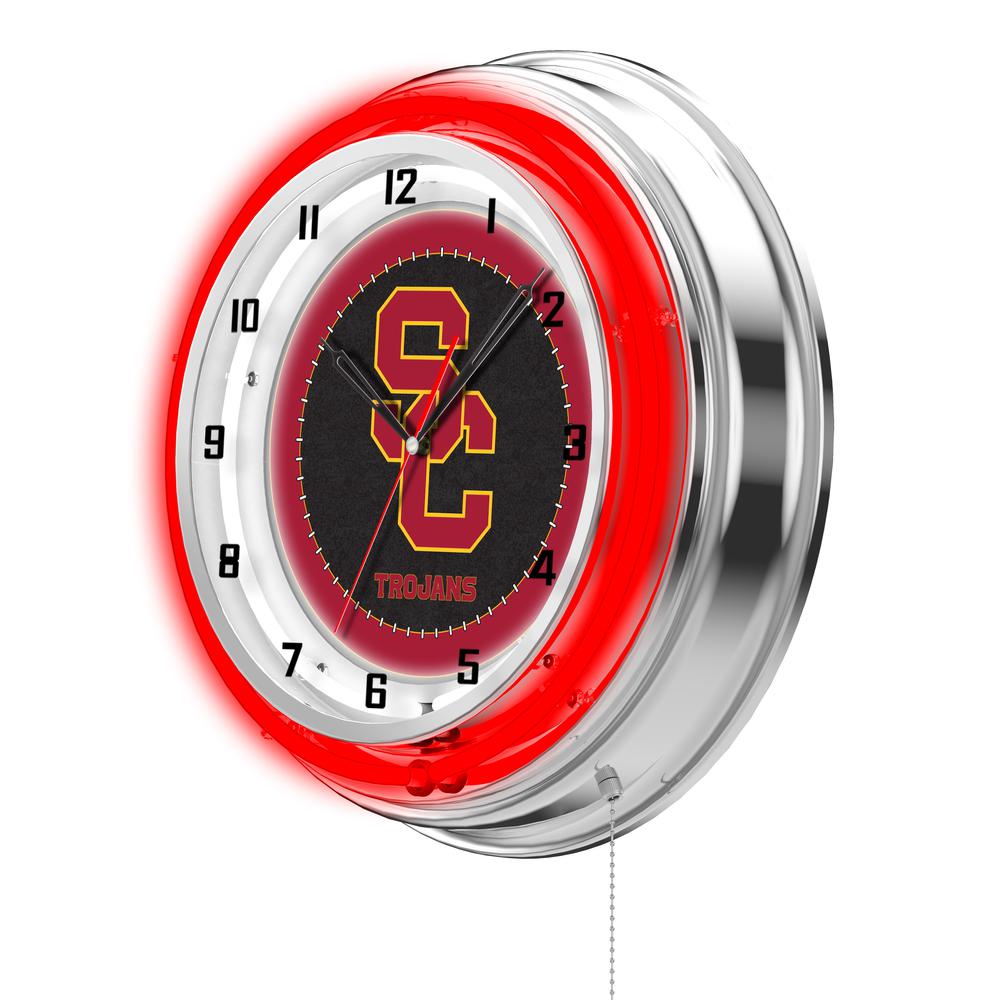 USC Trojans 19" Neon Clock. Picture 2