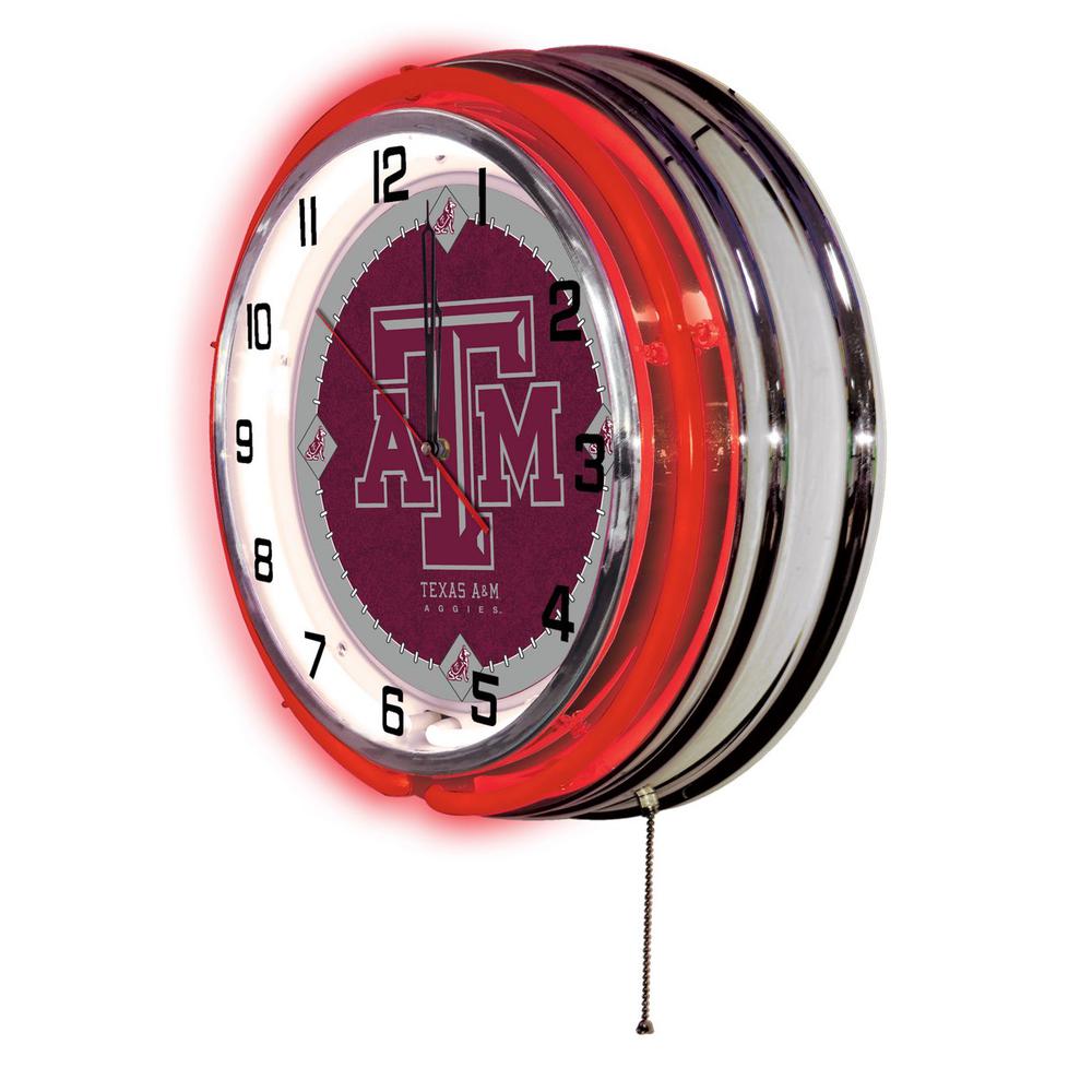 Texas A&M 19" Neon Clock. Picture 2