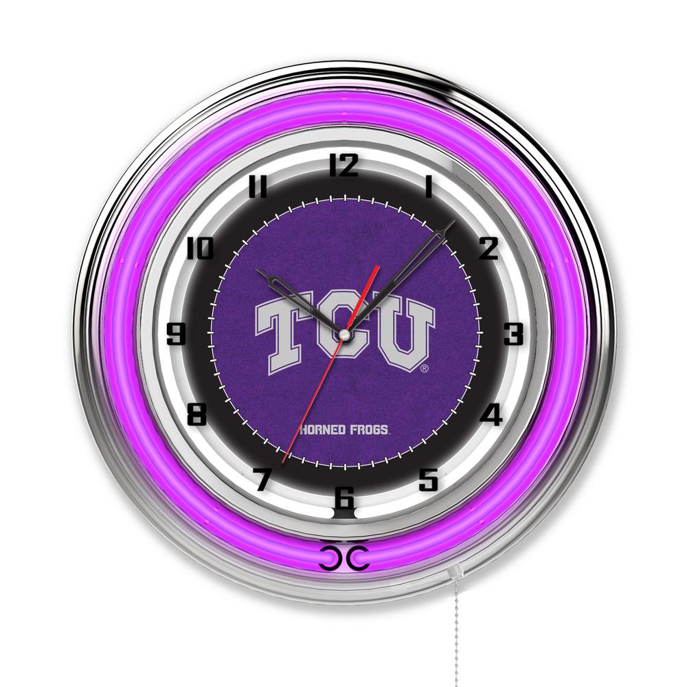 TCU 19" Neon Clock. Picture 1