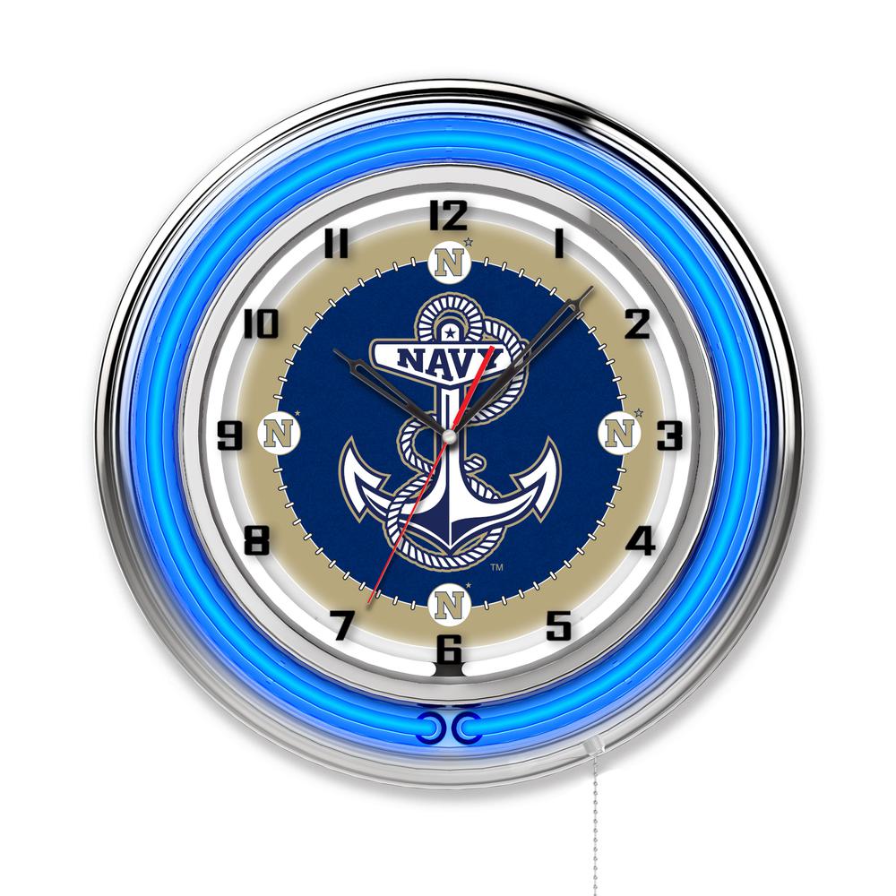 US Naval Academy (NAVY) 19" Neon Clock. The main picture.