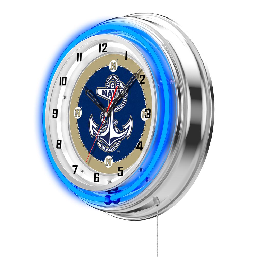 US Naval Academy (NAVY) 19" Neon Clock. Picture 2