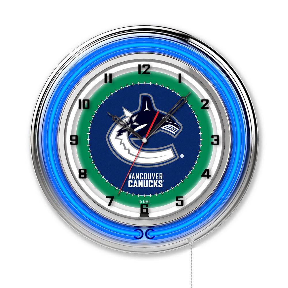 Vancouver Canucks 19" Neon Clock. The main picture.