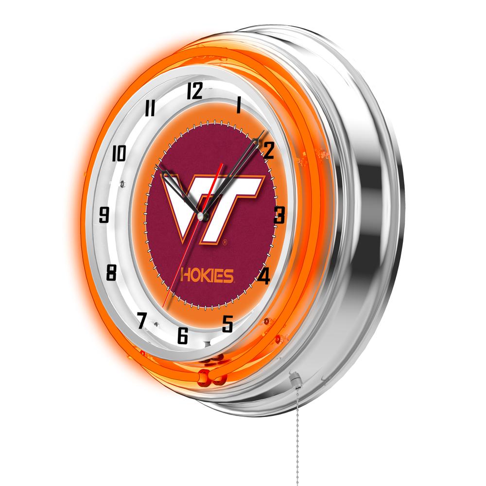 Virginia Tech 19" Neon Clock. Picture 2