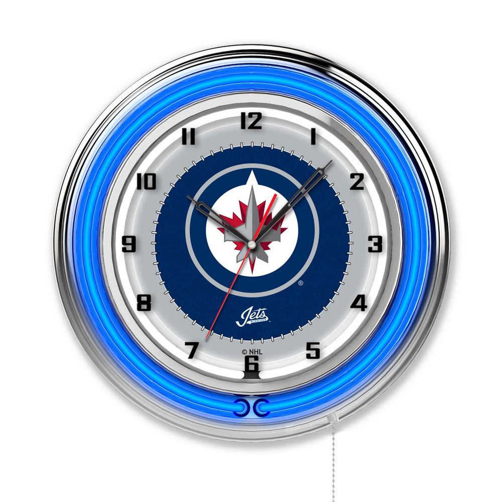 Winnipeg Jets 19" Neon Clock. Picture 1