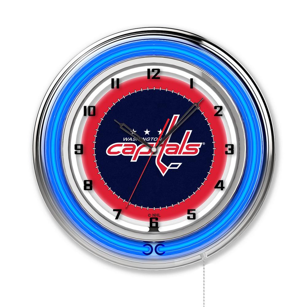 Washington Capitals 19" Neon Clock. Picture 1