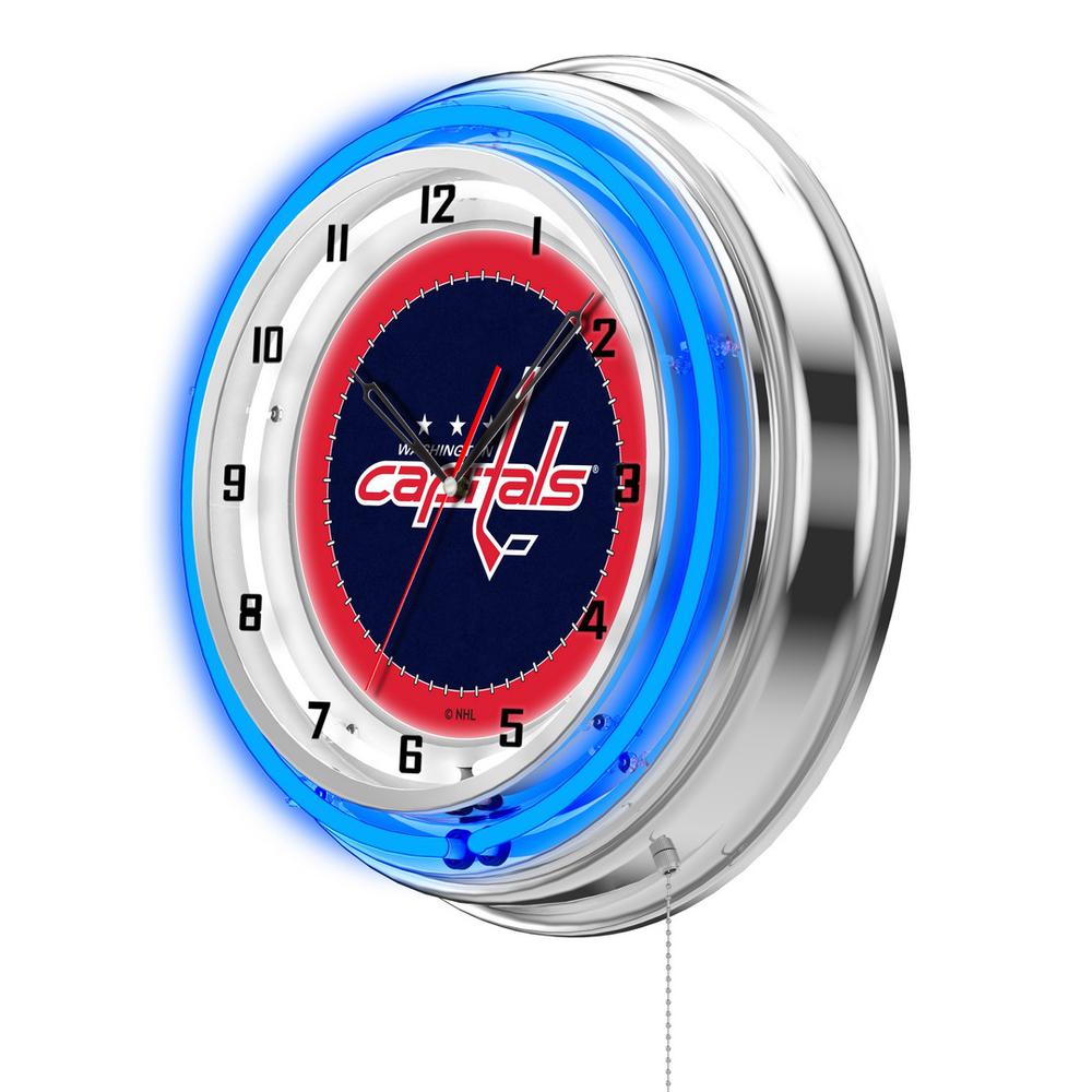 Washington Capitals 19" Neon Clock. Picture 2
