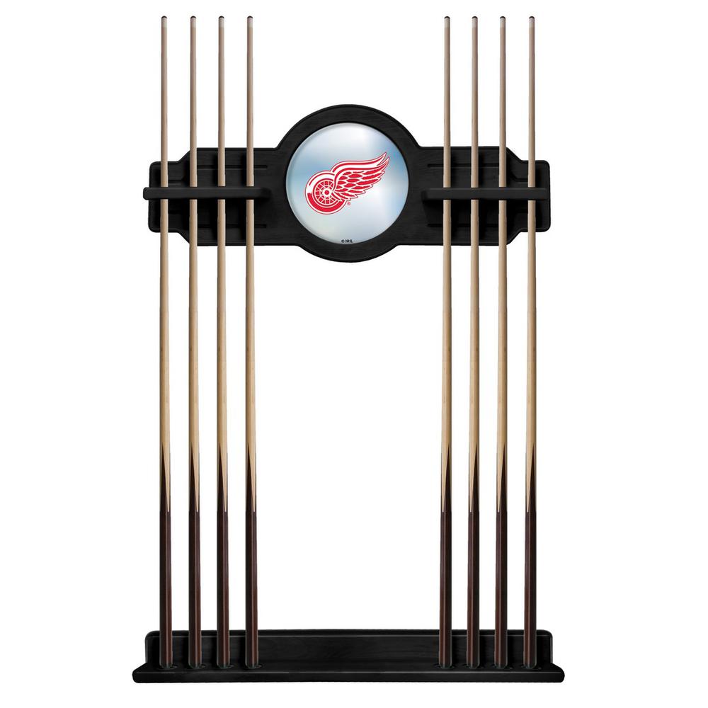Detroit Red Wings Cue Rack in Black Finish. Picture 1