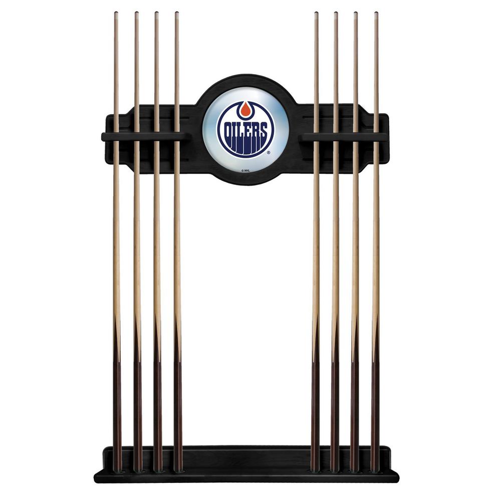 Edmonton Oilers Cue Rack in Black Finish. Picture 1