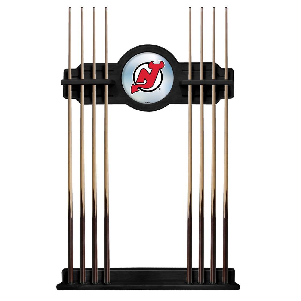 New Jersey Devils Cue Rack in Black Finish. Picture 1