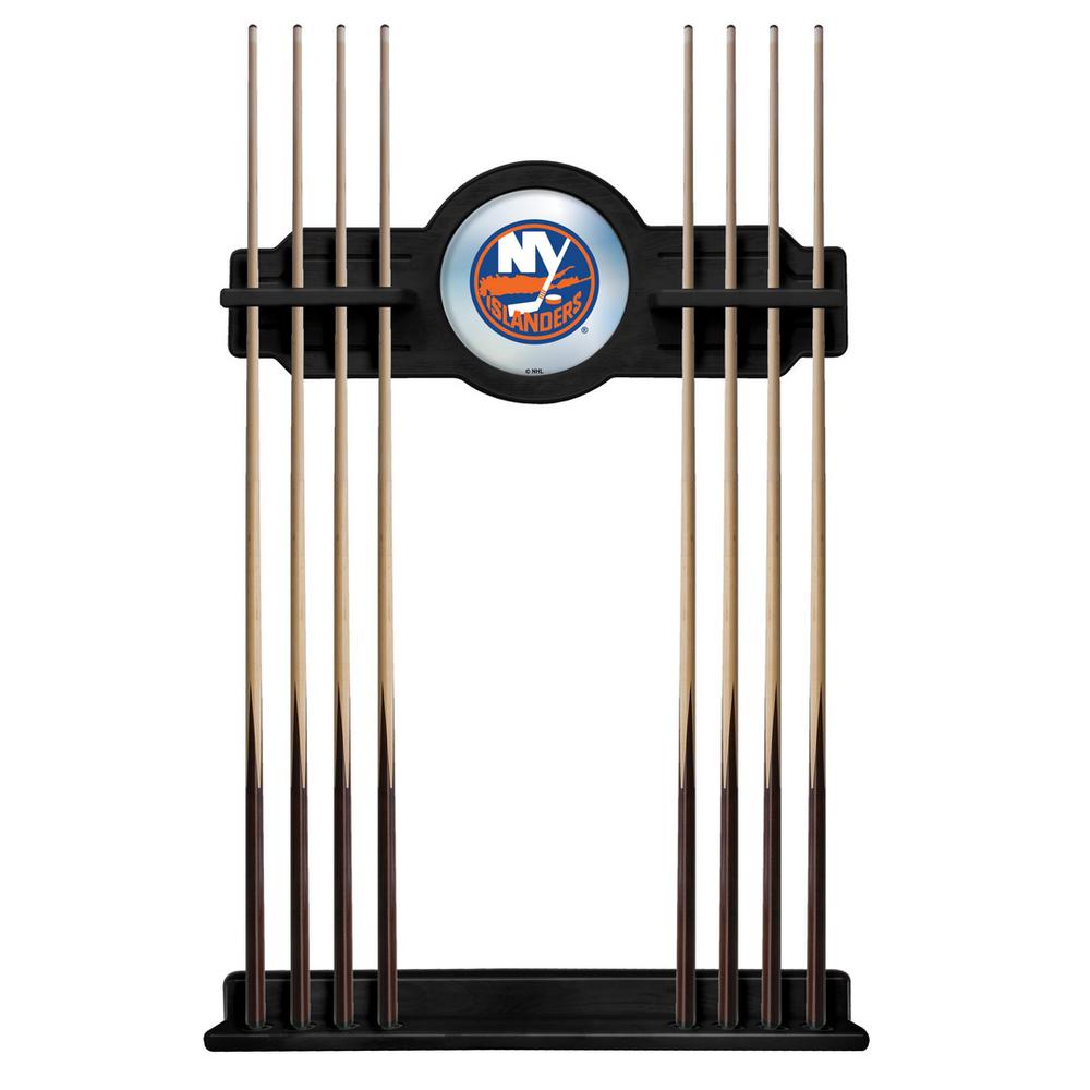 New York Islanders Cue Rack in Black Finish. Picture 1