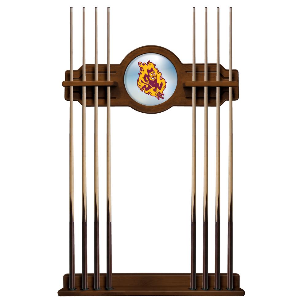 Arizona State Cue Rack in Chardonnay Finish with Sparky Logo. Picture 1