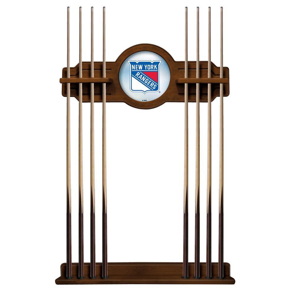 New York Rangers Cue Rack in Chardonnay Finish. Picture 1