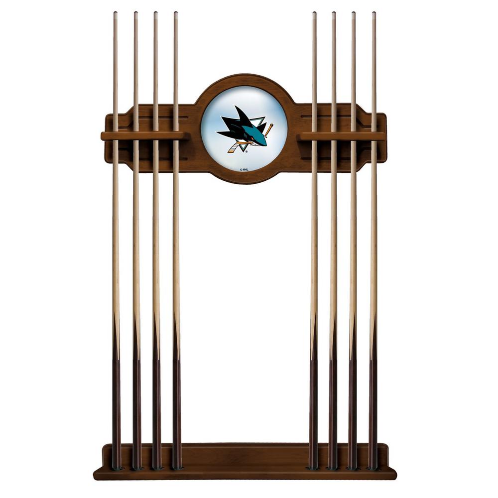 San Jose Sharks Cue Rack in Chardonnay Finish. Picture 1