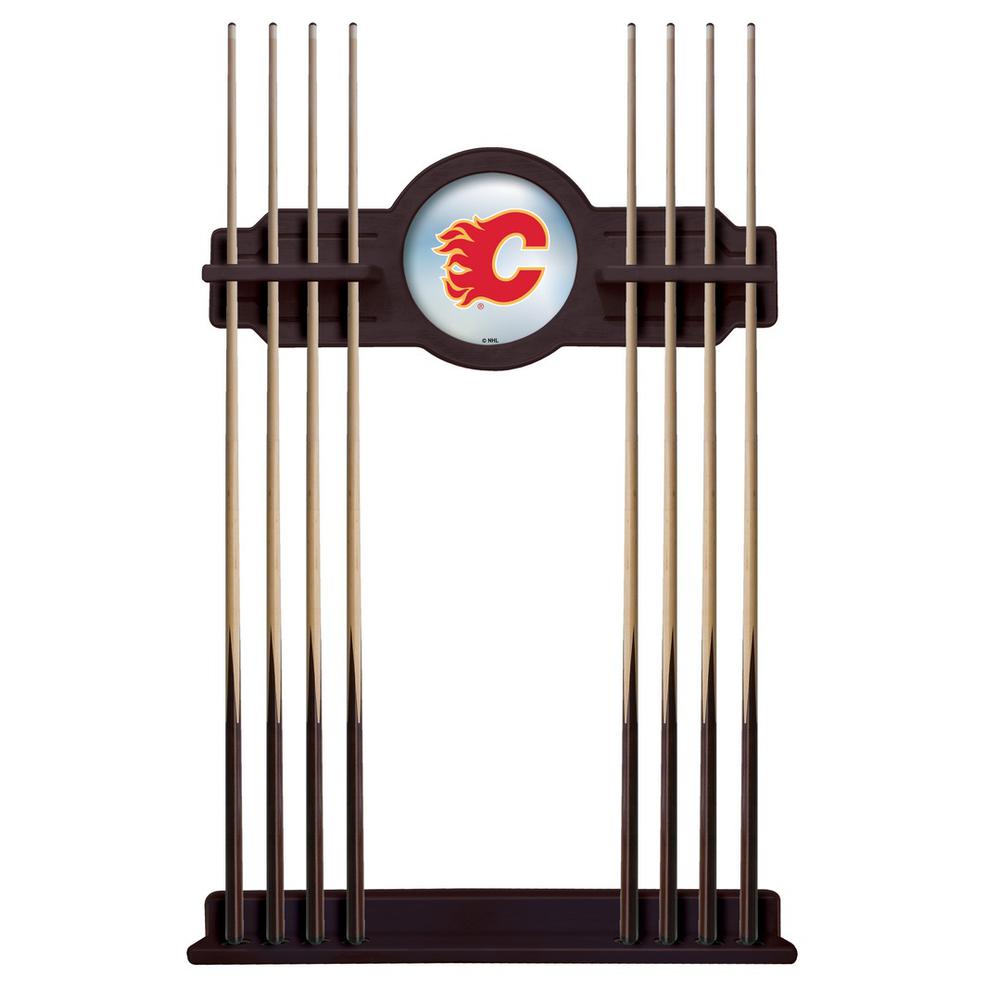 Calgary Flames Cue Rack in English Tudor Finish. Picture 1