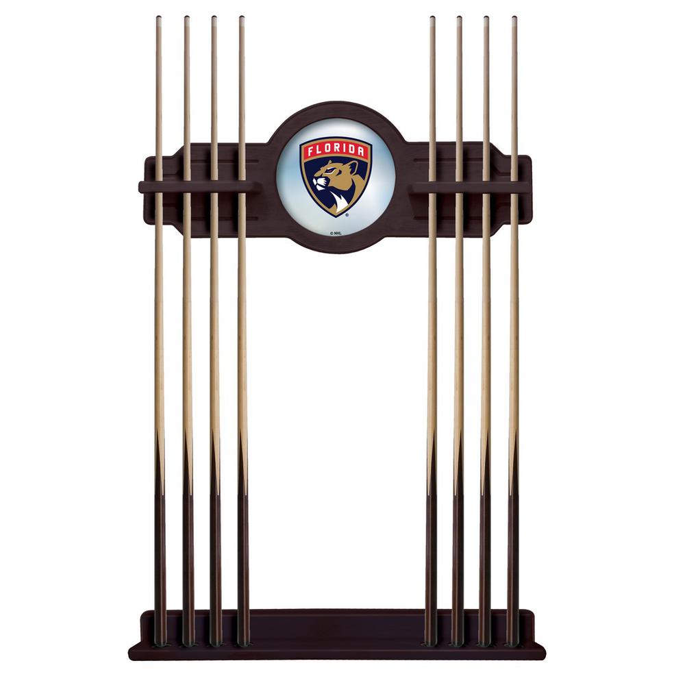 Florida Panthers Cue Rack in English Tudor Finish. Picture 1