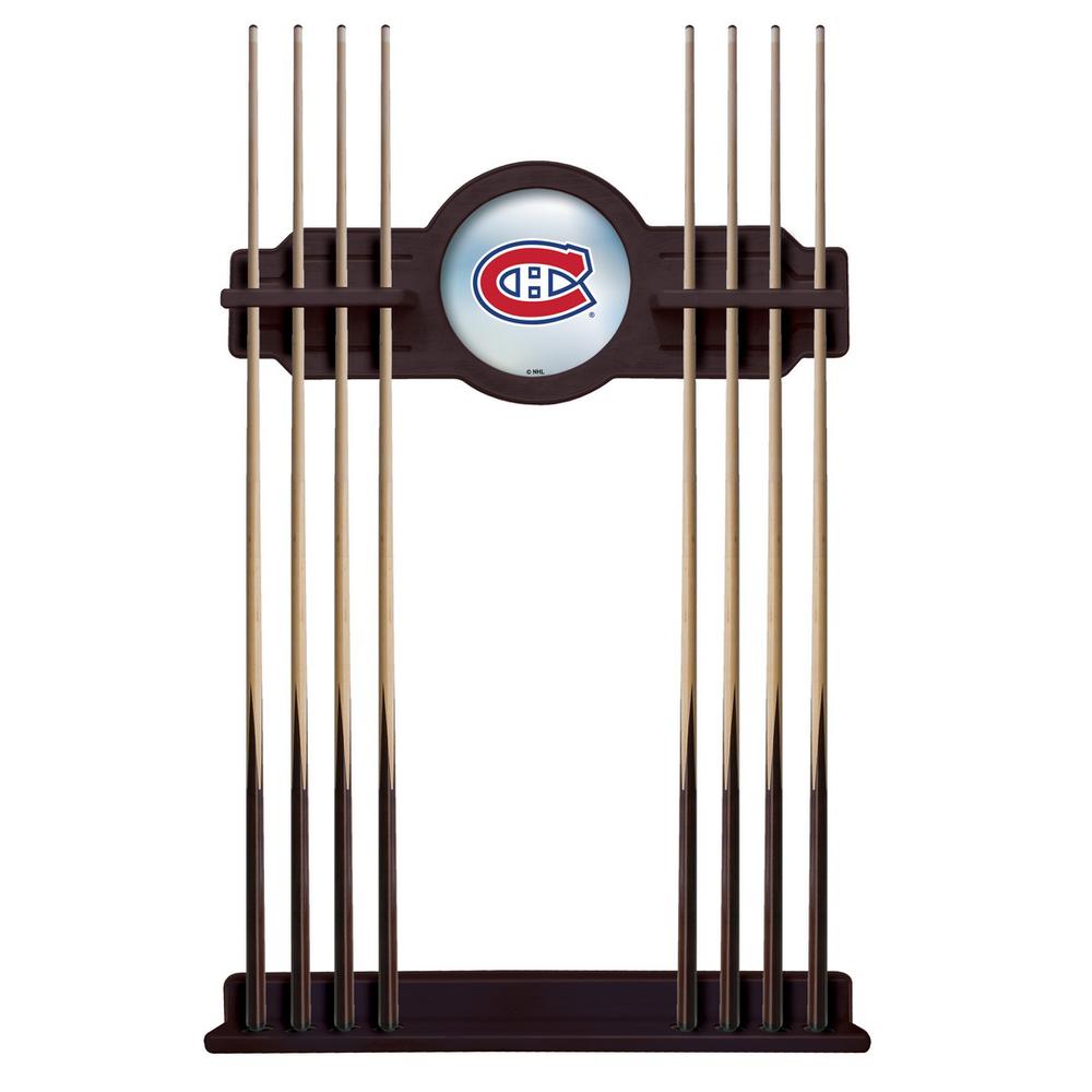 Montreal Canadiens Cue Rack in English Tudor Finish. Picture 1