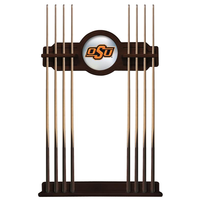 Oklahoma State Cue Rack in English Tudor Finish. Picture 1