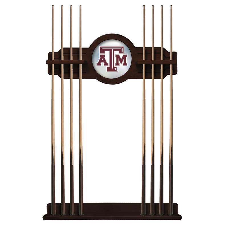 Texas A&M Cue Rack in English Tudor Finish. Picture 1