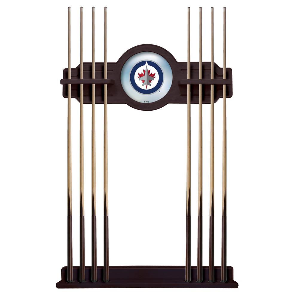 Winnipeg Jets Cue Rack in English Tudor Finish. Picture 1