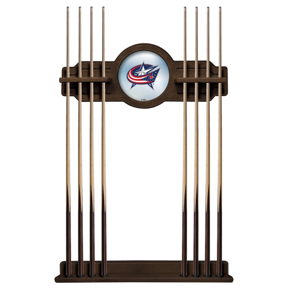 Columbus Blue Jackets Cue Rack in Chardonnay Finish. Picture 1
