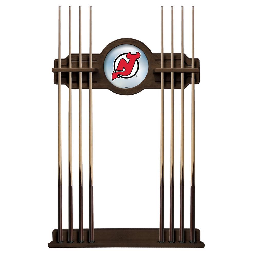 New Jersey Devils Cue Rack in Chardonnay Finish. Picture 1
