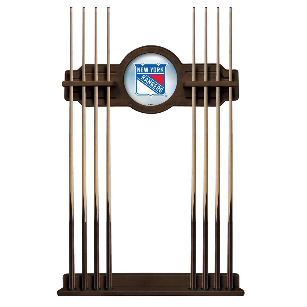 New York Rangers Cue Rack in Chardonnay Finish. Picture 1
